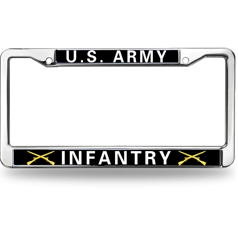 US Army Infantry License Plate Frame Military Army Infantry Pride Slim Design License Plate Frame US Army Heroism License Plate Frame for Patriotic Man Woman