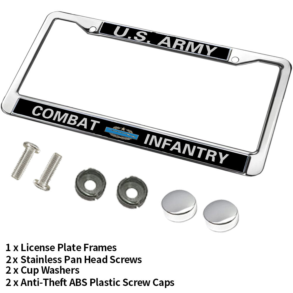 US Army Combat Infantry License Plate Frame Patriotic Infantry Superhero Stylish License Plate Frame US Army Blessing License Plate Frame for Family members
