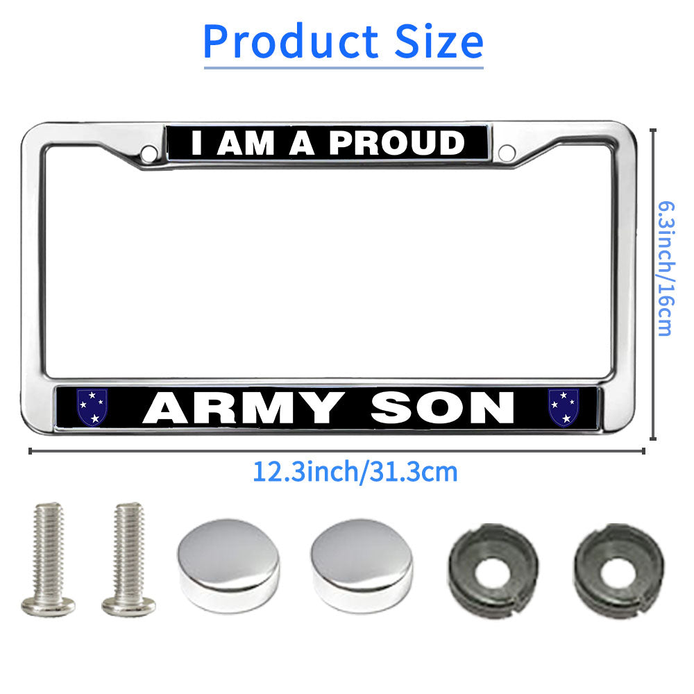 Proud Army Son License Plate Frame US Army Pride Rust-Proof License Plate Frame United States Army License Plate Frame for Veterans