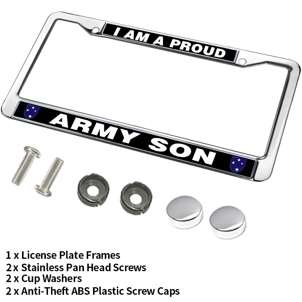 Proud Army Son License Plate Frame US Army Pride Rust-Proof License Plate Frame United States Army License Plate Frame for Veterans