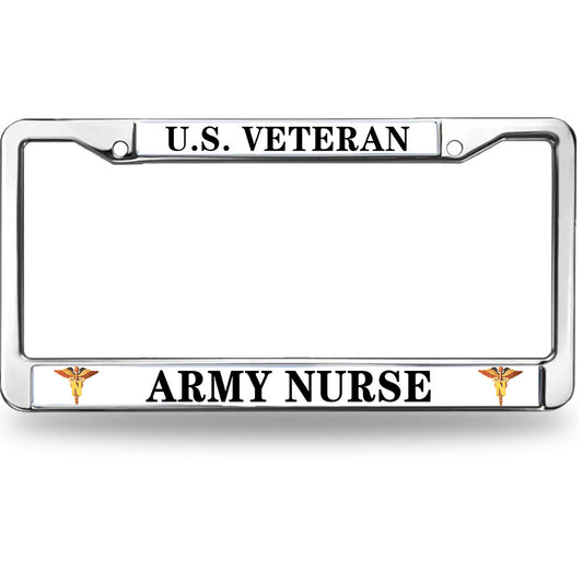 Army Nurse US Veteran License Plate Frame Slim US Army Nurse Heroism Easy Installation License Plate Frame US Army Heroism License Plate Frame for Family members