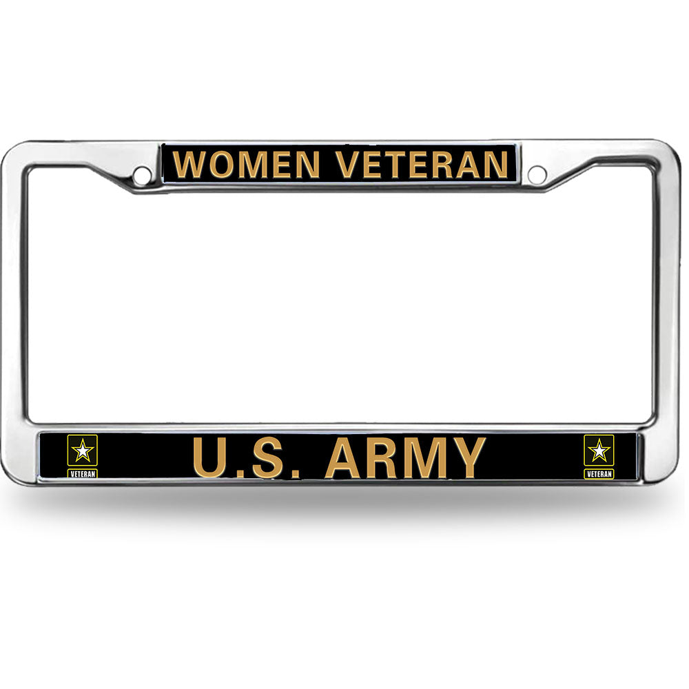 Women Veteran US Army License Plate Frame Military Women Veteran Pride Weather-proof License Plate Frame US Army Superhero License Plate Frame for Veterans