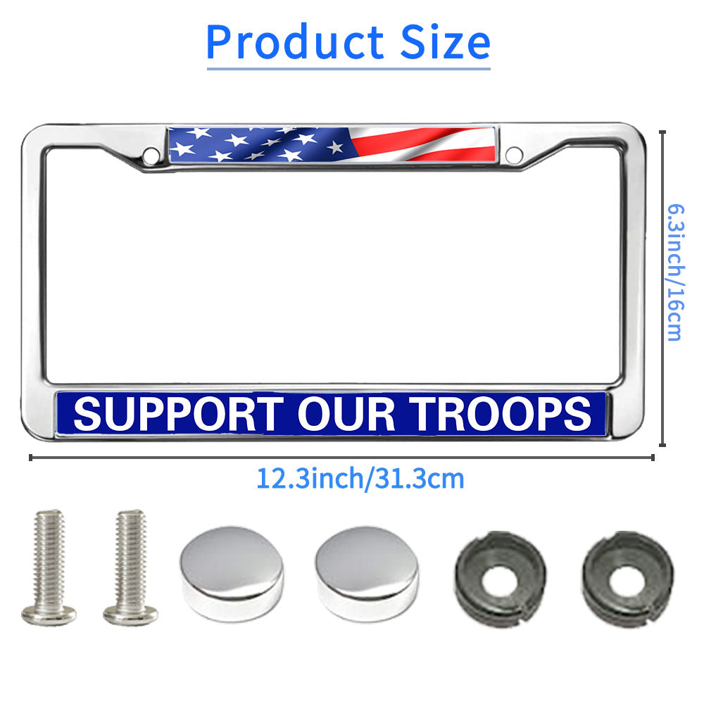 US Flag Army Support License Plate Frame Patriotic US Army Support Scratch-Resistant License Plate Frame US Veteran Superhero License Plate Frame for Military