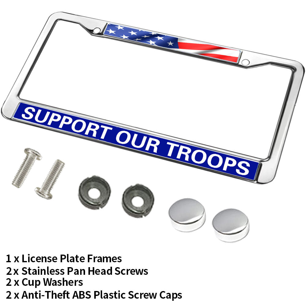 US Flag Army Support License Plate Frame Patriotic US Army Support Scratch-Resistant License Plate Frame US Veteran Superhero License Plate Frame for Military