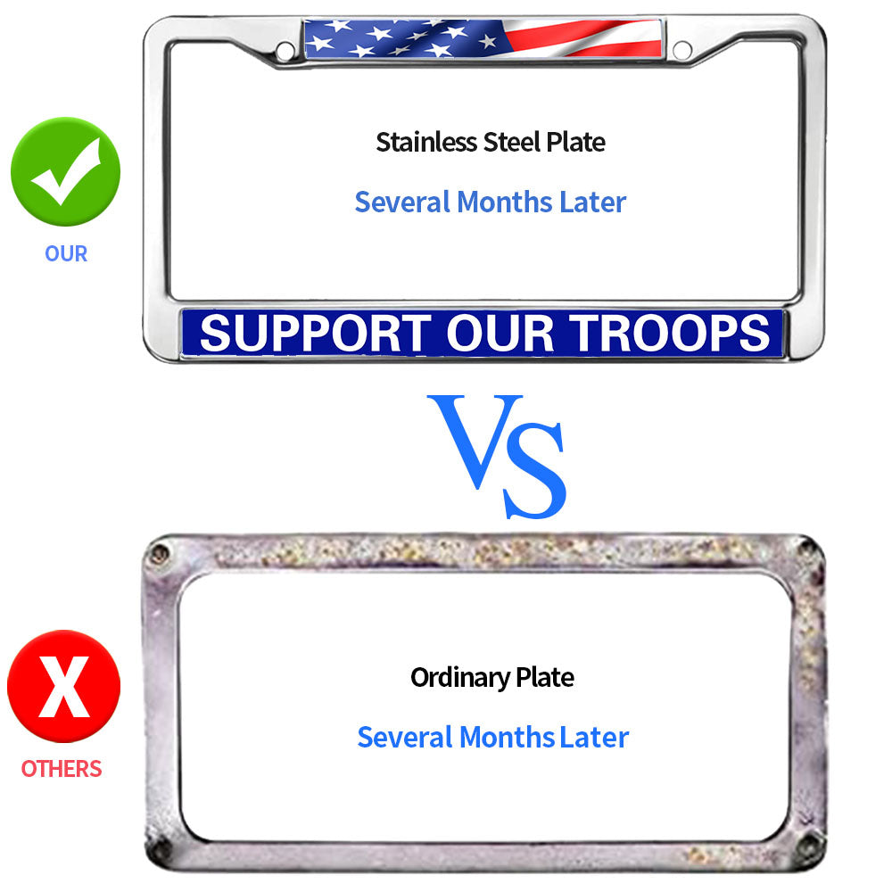 US Flag Army Support License Plate Frame Patriotic US Army Support Scratch-Resistant License Plate Frame US Veteran Superhero License Plate Frame for Military