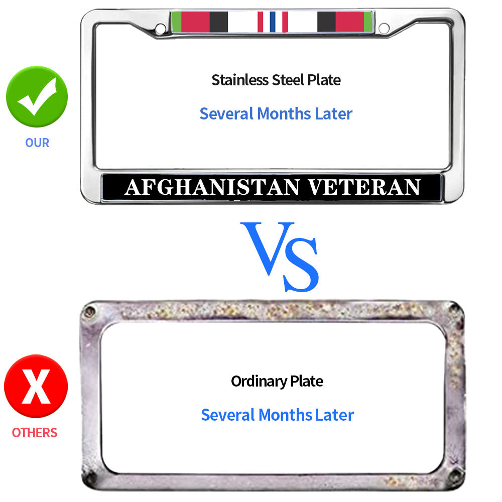 Afghanistan Veteran License Plate Frame US Army Veteran Easy Installation License Plate Frame US Veteran Heroism License Plate Frame for Veterans