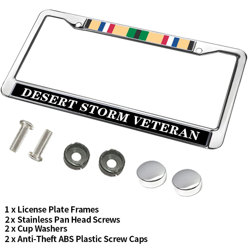Desert Storm Veteran License Plate Frame Custom US Veteran Support Weather-proof License Plate Frame US Veteran Gift License Plate Frame for Military
