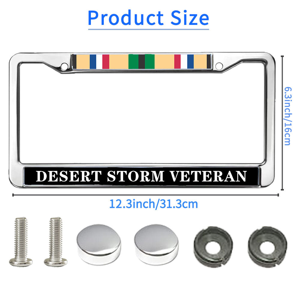 Desert Storm Veteran License Plate Frame Custom US Veteran Support Weather-proof License Plate Frame US Veteran Gift License Plate Frame for Military