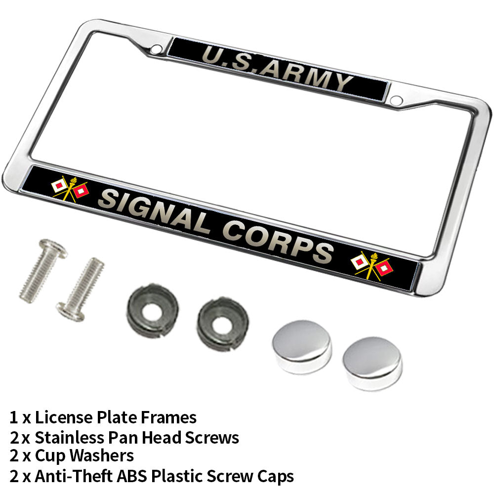 US Army Signal Corps License Plate Frame Slim Signal Corps Pride Slim Design License Plate Frame US Army Pride License Plate Frame for Family members