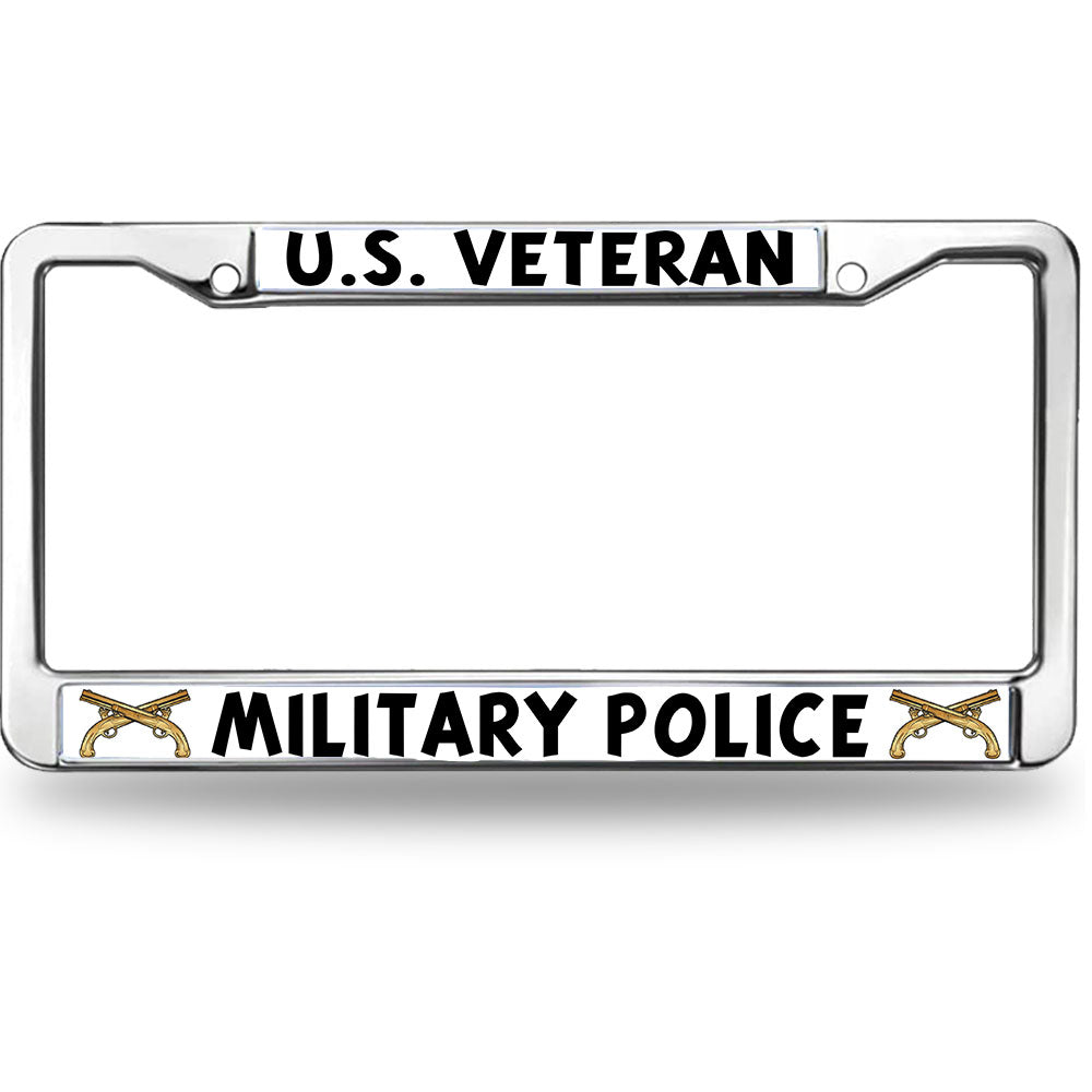 US Military Veteran License Plate Frame Patriotic Military Police Pride Rust-Proof License Plate Frame US Veteran Power License Plate Frame for Military