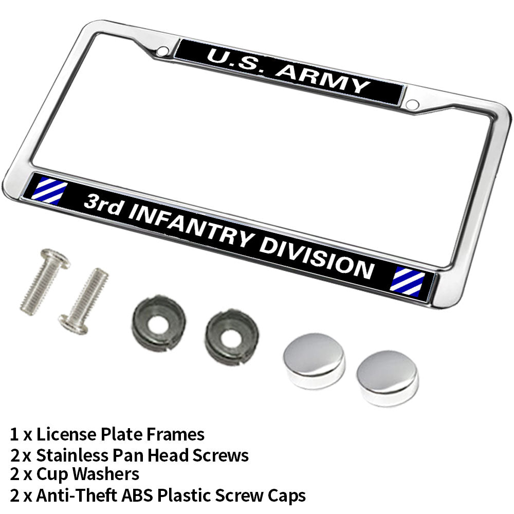 US Army 3rd Infantry License Plate Frame Slim 3rd Infantry Division Weather-proof License Plate Frame US Army Superhero License Plate Frame for Family members