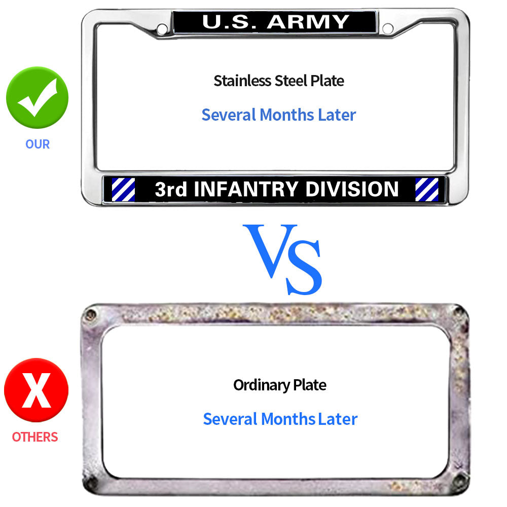 US Army 3rd Infantry License Plate Frame Slim 3rd Infantry Division Weather-proof License Plate Frame US Army Superhero License Plate Frame for Family members