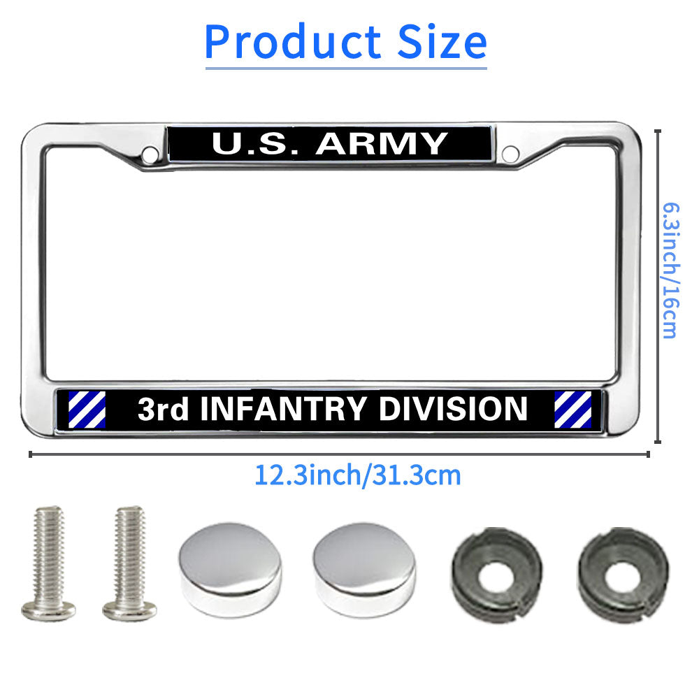 US Army 3rd Infantry License Plate Frame Slim 3rd Infantry Division Weather-proof License Plate Frame US Army Superhero License Plate Frame for Family members