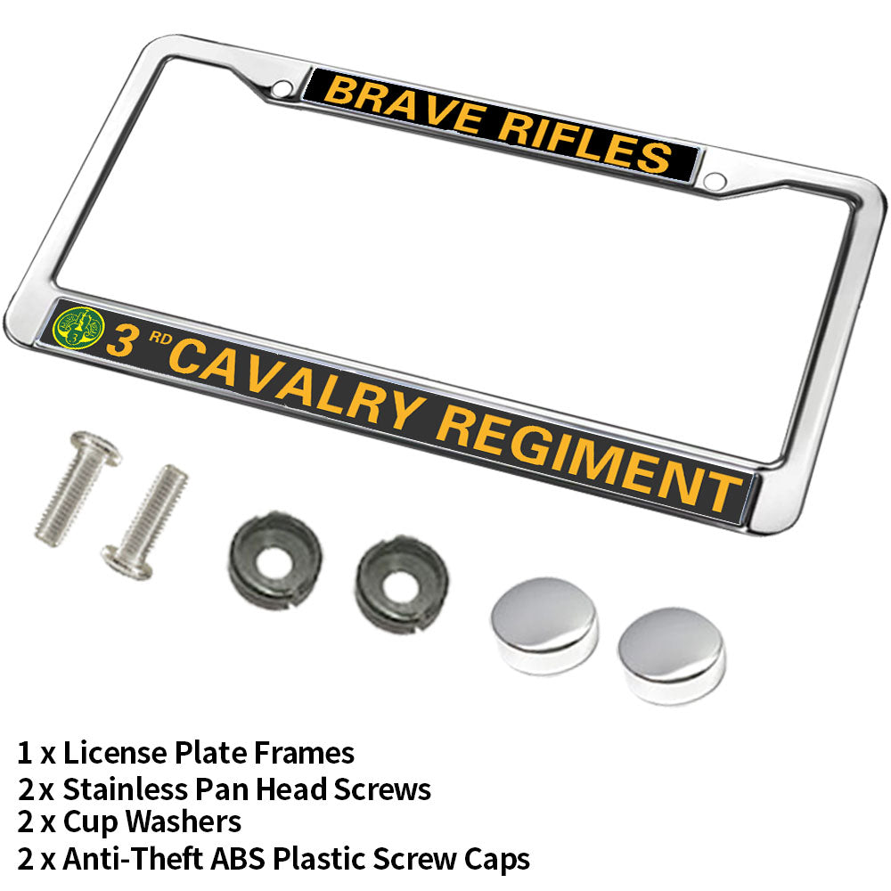3rd Cavalry Regiment License Plate Frame Patriotic US Army Blessing Anti-theft License Plate Frame Army Cavalry Blessing License Plate Frame for Military