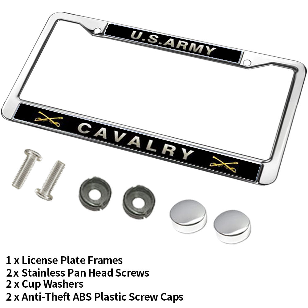 US Army Cavalry License Plate Frame Military US Army Support Scratch-Resistant License Plate Frame US Army Veteran License Plate Frame for Veterans