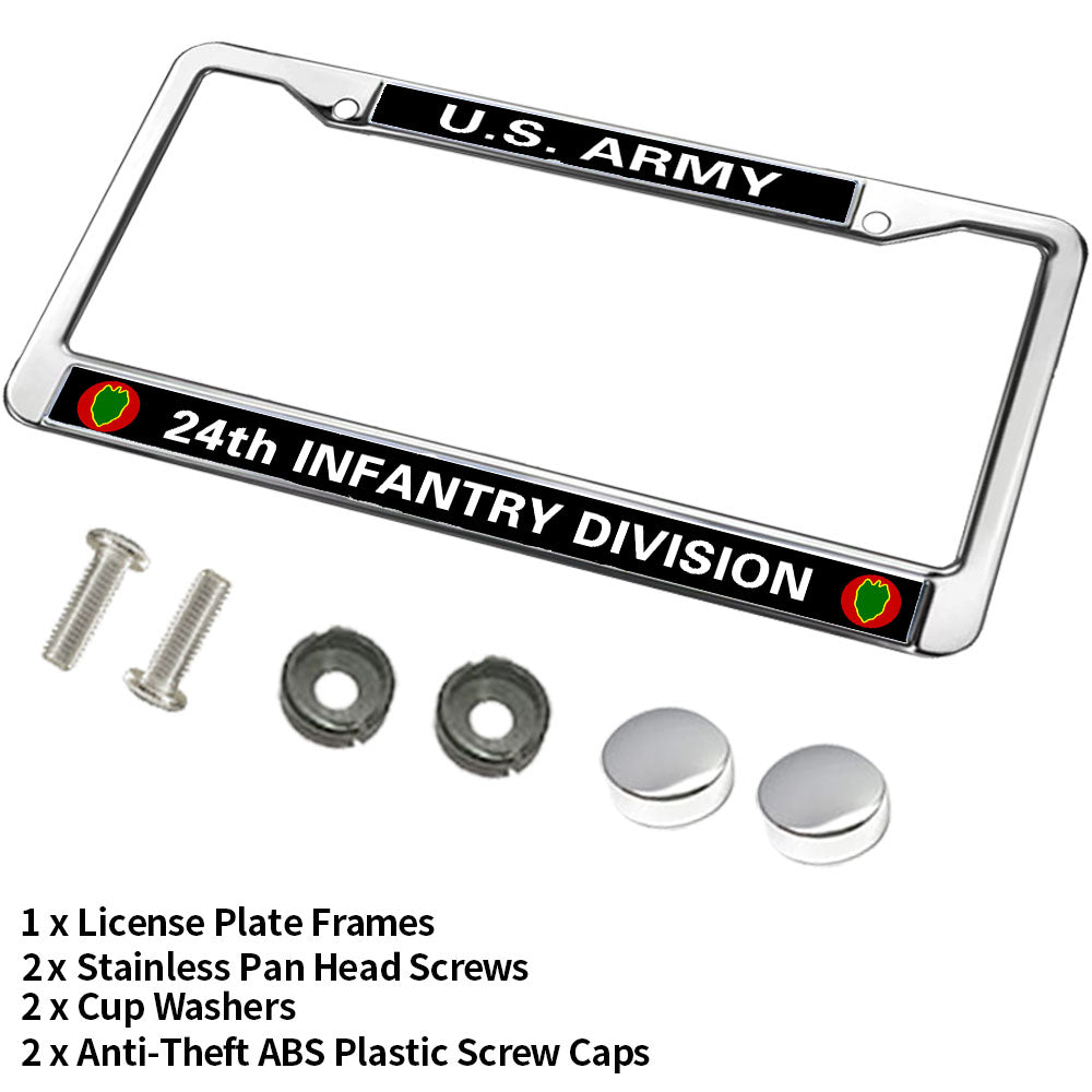 24th Infantry Division License Plate Frame US Army Infantry Division Slim Design License Plate Frame Army Infantry Pride License Plate Frame for Veterans