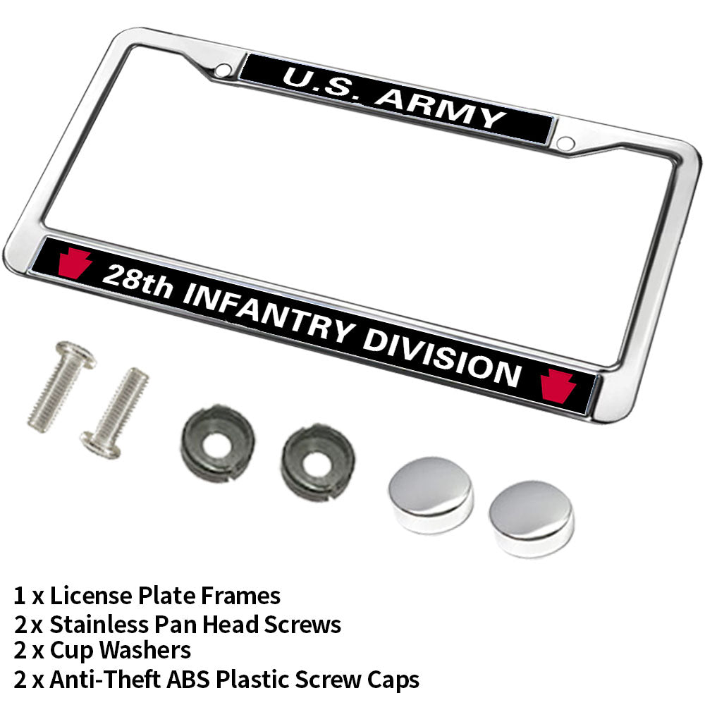 28th Infantry Division License Plate Frame Custom Army Infantry Pride Stylish License Plate Frame Proud US Veteran License Plate Frame for Military