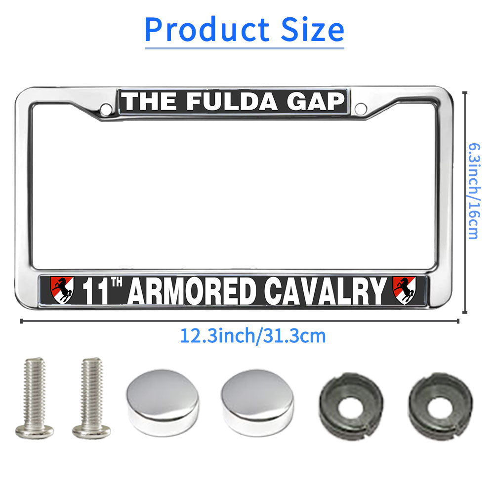 11th Armored Cavalry Army License Plate Frame Chrome US ACR Pride Rust-Proof License Plate Frame US Army Veteran License Plate Frame for Independence Day