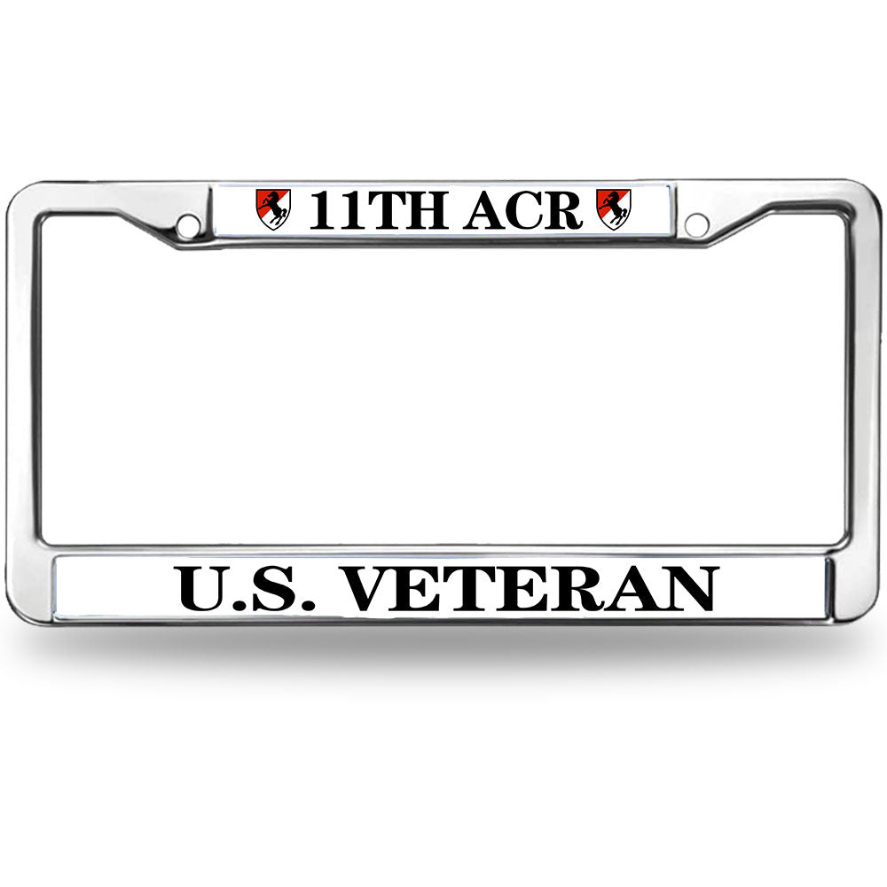 11th ACR US Veteran License Plate Frame Metal Armored Cavalry Army Fade-resistant License Plate Frame US Veteran Gift License Plate Frame for Patriotic People
