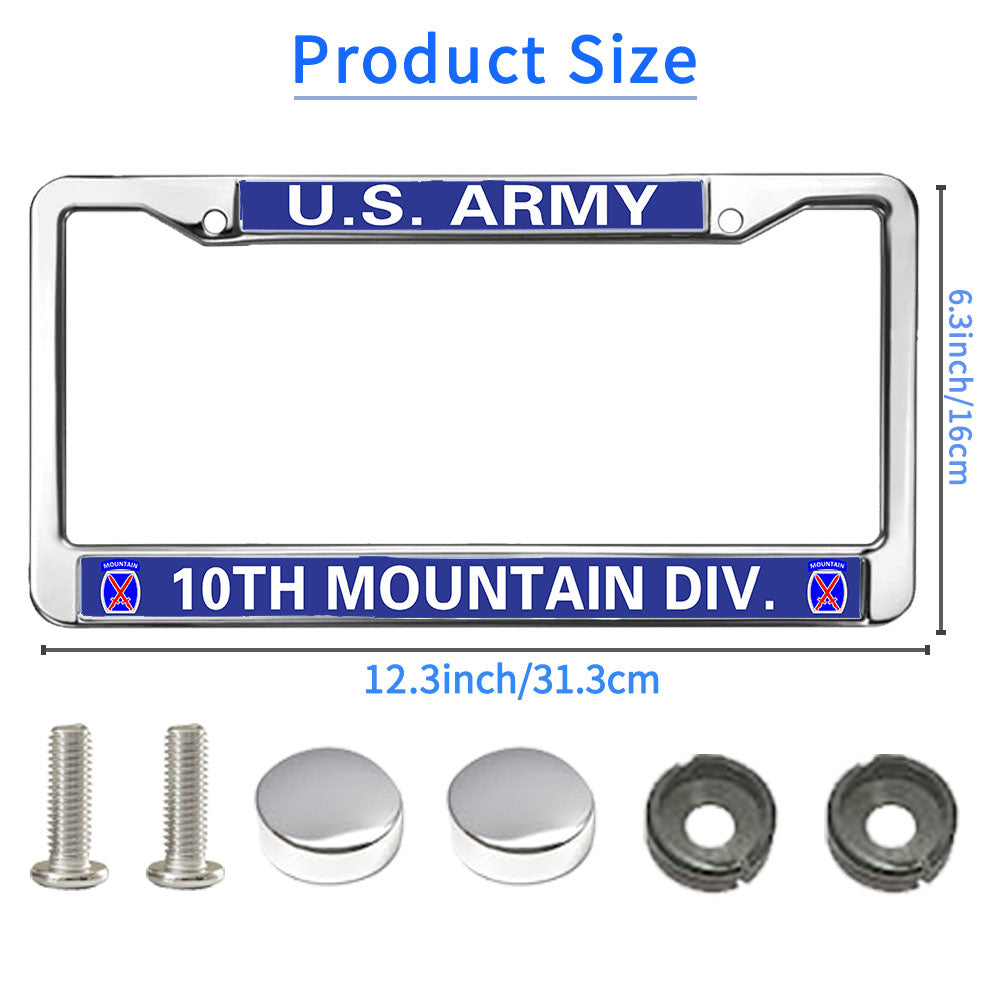 10th Mountain Division License Plate Frame Military US Army Power Durable License Plate Frame Mountain Division Vet License Plate Frame for Veterans