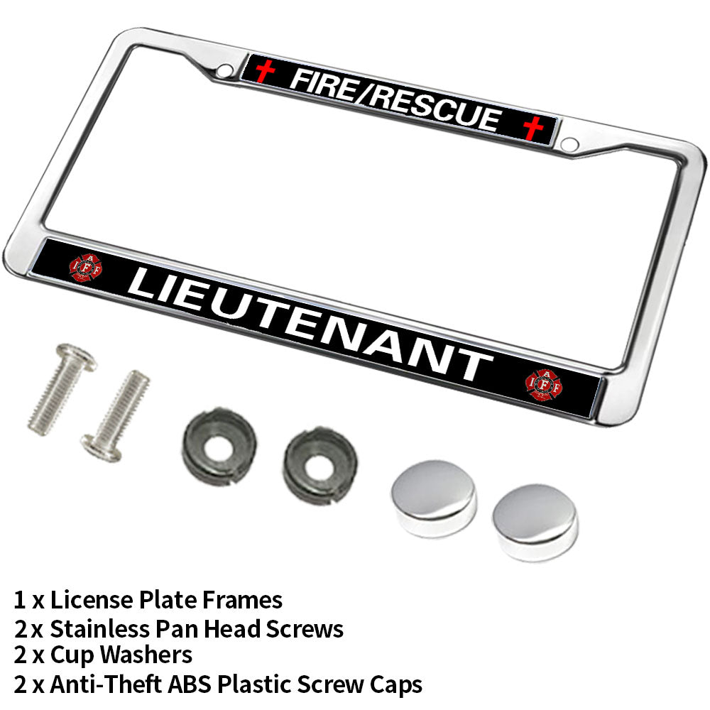 Firefighter Pride License Plate Frame Chrome Fire Rescue Power Anti-theft License Plate Frame Firefighter Gift License Plate Frame for Firefighter