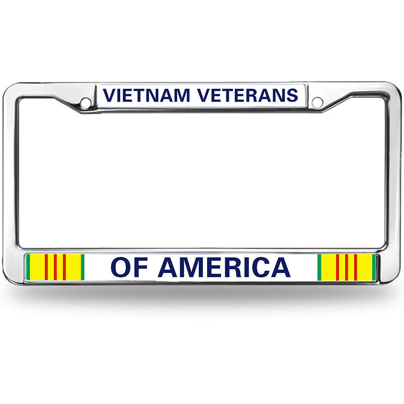 VIETNAM VETERANS OF AMERICA License Plate Frame chrome 2 holes,US ARMY VIETNAM VETERAN Car License Plate Frame Holder with Screws Caps Sets
