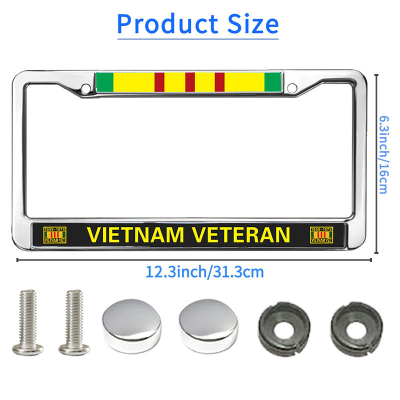 US ARMY VIETNAM VETERAN 2 Holes Black License Plate Frame,US ARMY VIETNAM VETERAN Auto Car License Plate Frame Tag For US Canada Vehicles