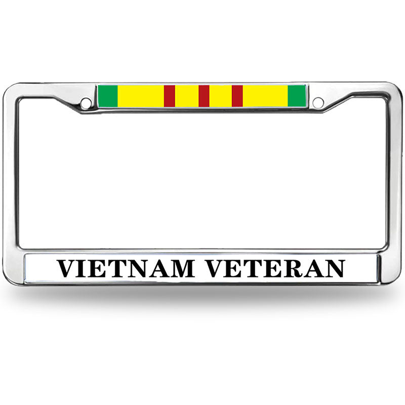 US ARMY VIETNAM VETERAN Slim Design Car Licence Plate Covers ,VIETNAM VETERAN US ARMY Stainless Steel Black License Plate Frame for Standard Size US Car