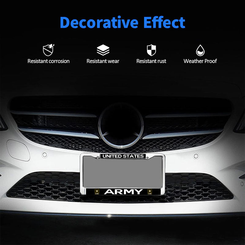 United States Army License Plate Frame for Car Lovers US Veteran Superhero License Plate Frame Custom US Army Pride Rust-Proof License Plate Frame