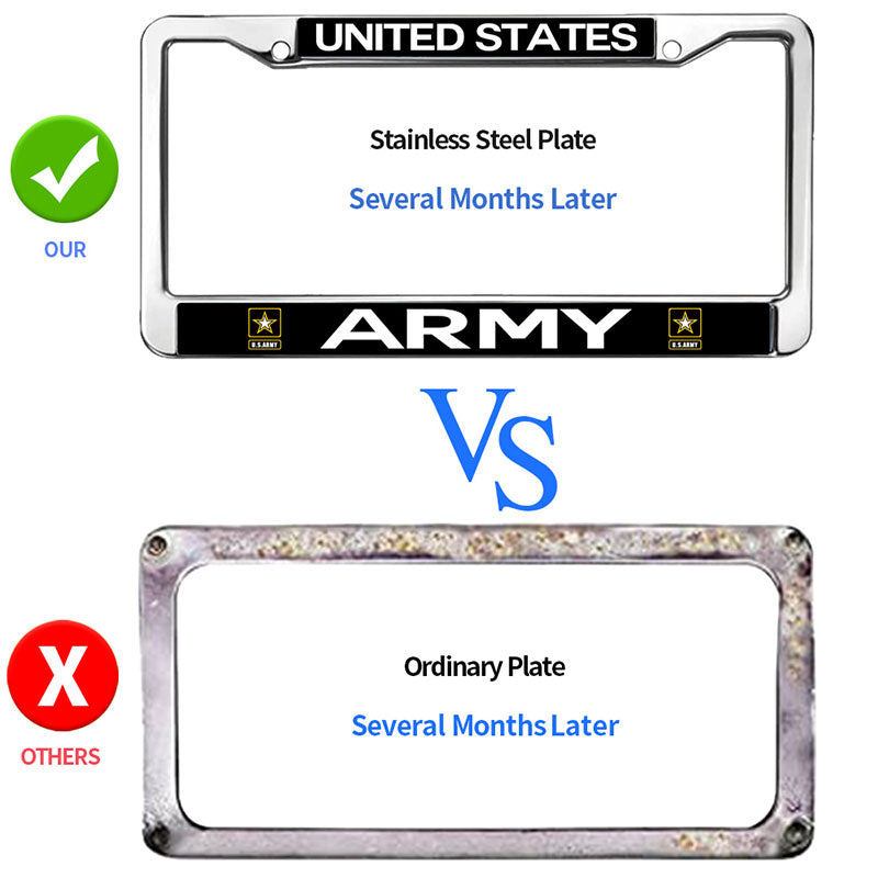 United States Army License Plate Frame for Car Lovers US Veteran Superhero License Plate Frame Custom US Army Pride Rust-Proof License Plate Frame