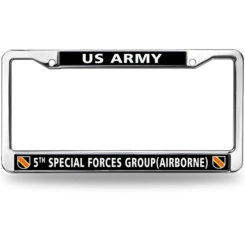 5th Special Force Group License Plate Frame for veterans US Army Spirit License Plate Frame Stainless Steel US Veteran Gift Fade-resistant License Plate Frame with Mounting Gift Kit