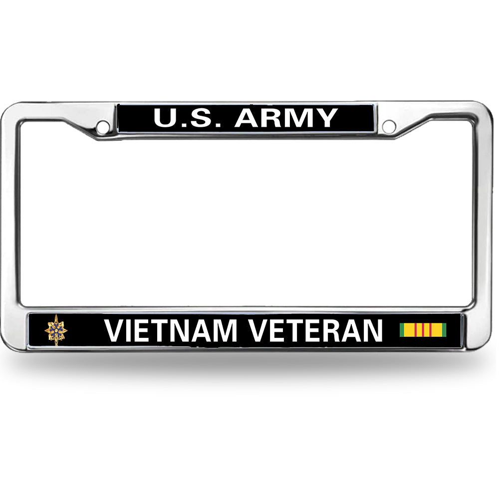 US Army Heroism License Plate Frame Custom Proud US Veteran Anti-theft License Plate Frame US Military Veteran License Plate Frame for Independence Day