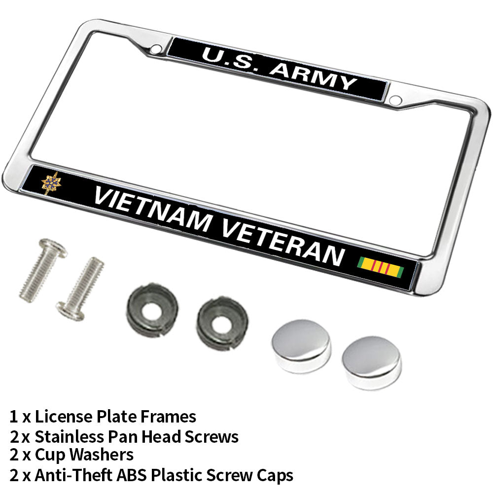 US Army Heroism License Plate Frame Custom Proud US Veteran Anti-theft License Plate Frame US Military Veteran License Plate Frame for Independence Day