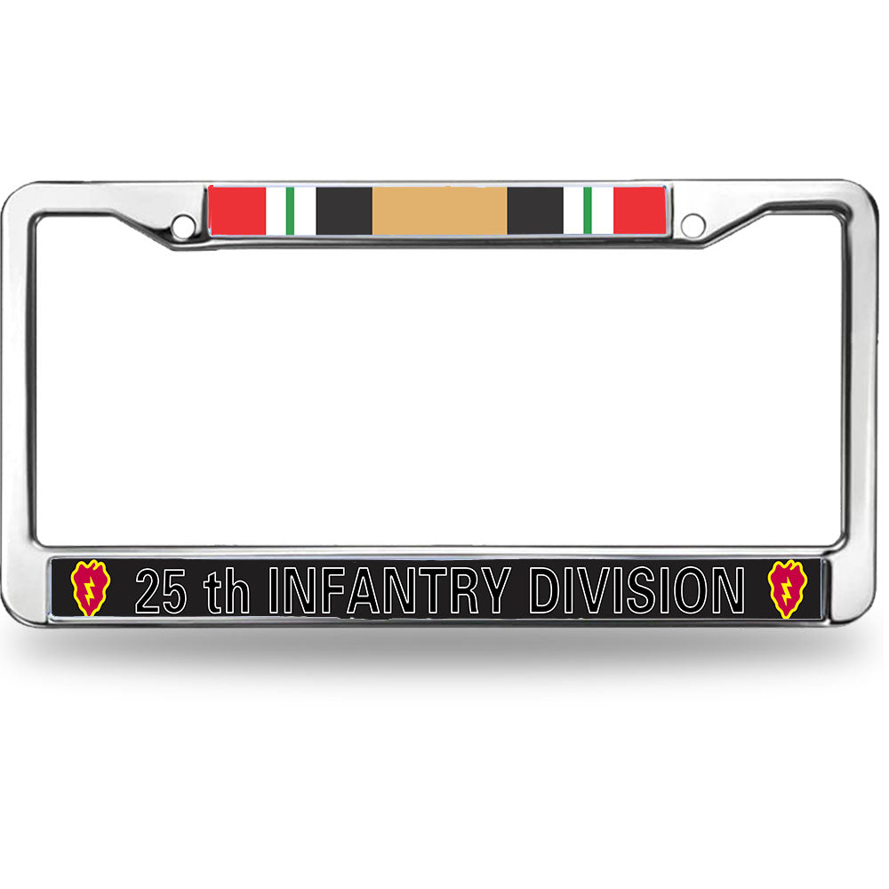 Vietnam Vet Pride License Plate Frame Chrome Army 25th Infantry Division Weather-proof License Plate Frame Veteran US Army License Plate Frame for Veterans