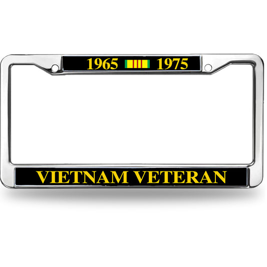 Vietnam Veteran Gift License Plate Frame Chrome US Army Veteran Fade-resistant License Plate Frame US Veteran Support License Plate Frame for Veterans