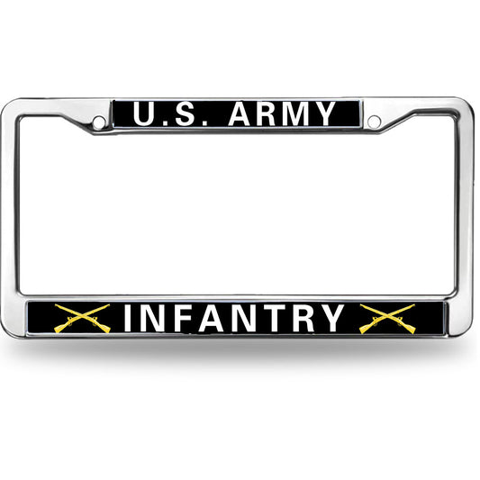 US Army Infantry License Plate Frame Military Army Infantry Pride Slim Design License Plate Frame US Army Heroism License Plate Frame for Patriotic Man Woman