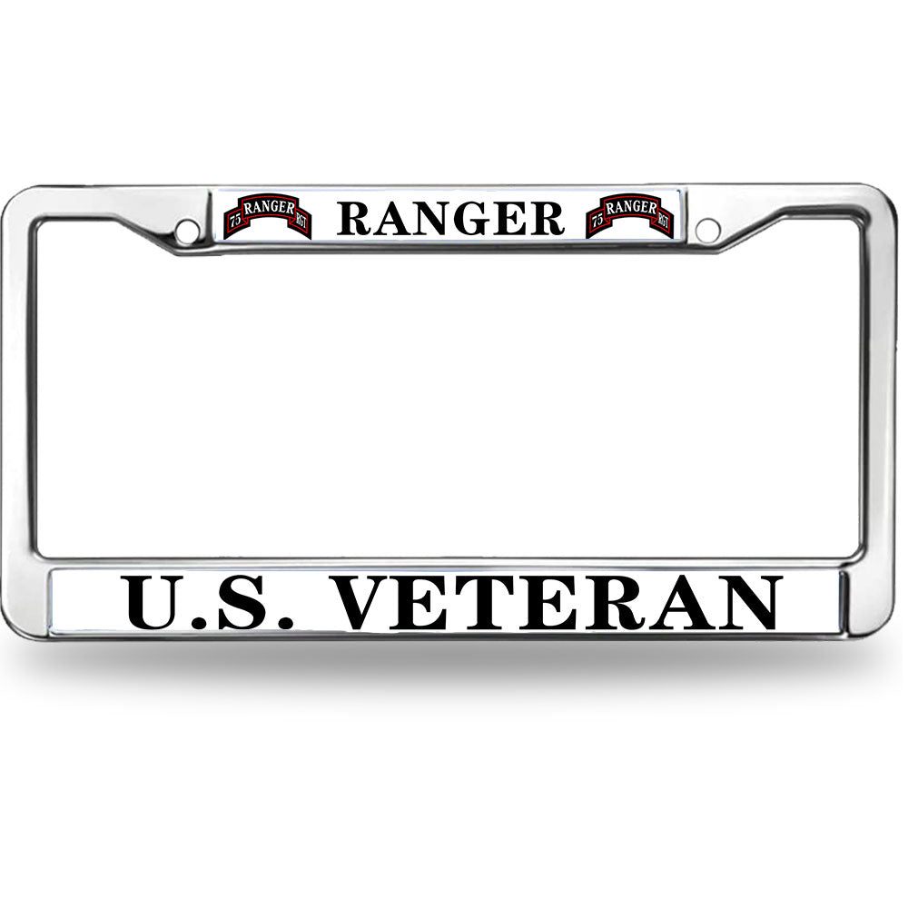 US Army Ranger License Plate Frame Chrome US Army Veteran Rattle-Proof License Plate Frame Army Ranger Pride License Plate Frame for Independence Day