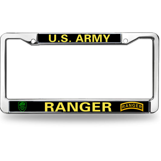 Ranger US Veteran License Plate Frame Metal Proud US Army Veteran Durable License Plate Frame Army Ranger Gifts License Plate Frame for Patriotic People