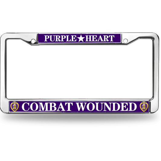 Purple Heart Pride License Plate Frame US Army Pride Anti-theft License Plate Frame American Flag Veteran License Plate Frame for Independence Day