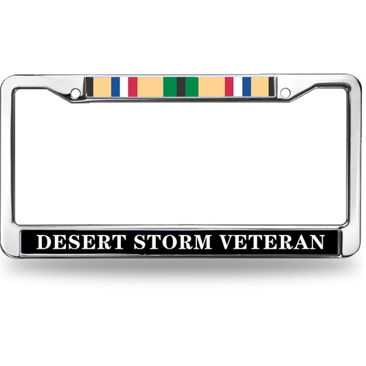Desert Storm Veteran License Plate Frame Custom US Veteran Support Weather-proof License Plate Frame US Veteran Gift License Plate Frame for Military