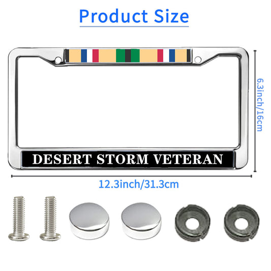 Desert Storm Veteran License Plate Frame Custom US Veteran Support Weather-proof License Plate Frame US Veteran Gift License Plate Frame for Military