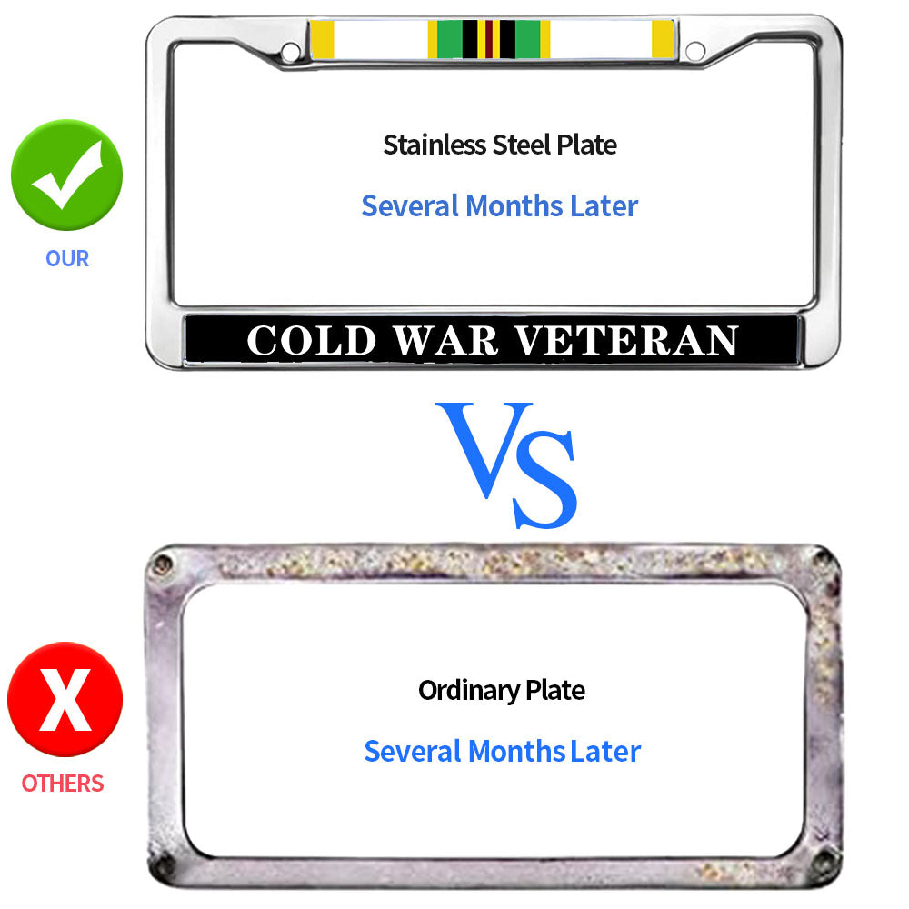 Veteran License Plate Frame Metal Proud US Army Veteran Anti-theft License Plate Frame for Patriotic People
