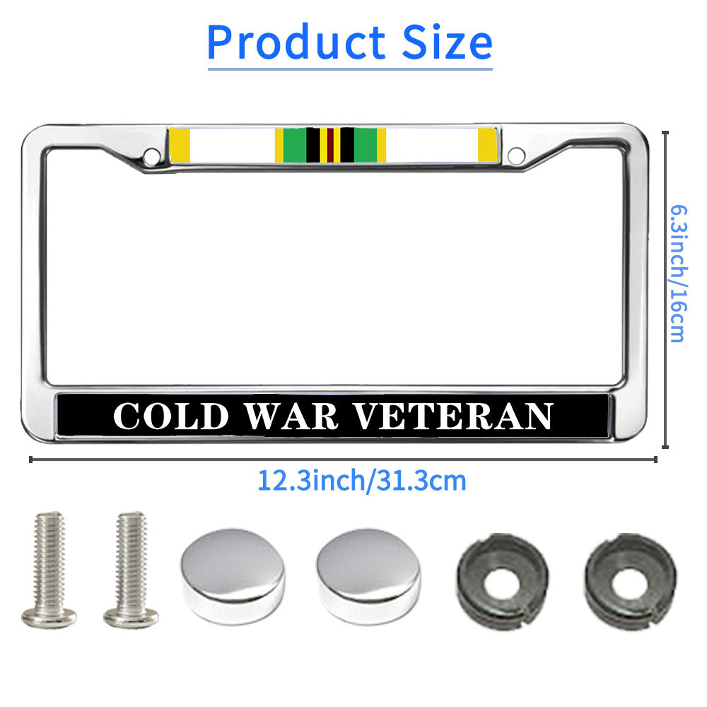 Veteran License Plate Frame Metal Proud US Army Veteran Anti-theft License Plate Frame for Patriotic People