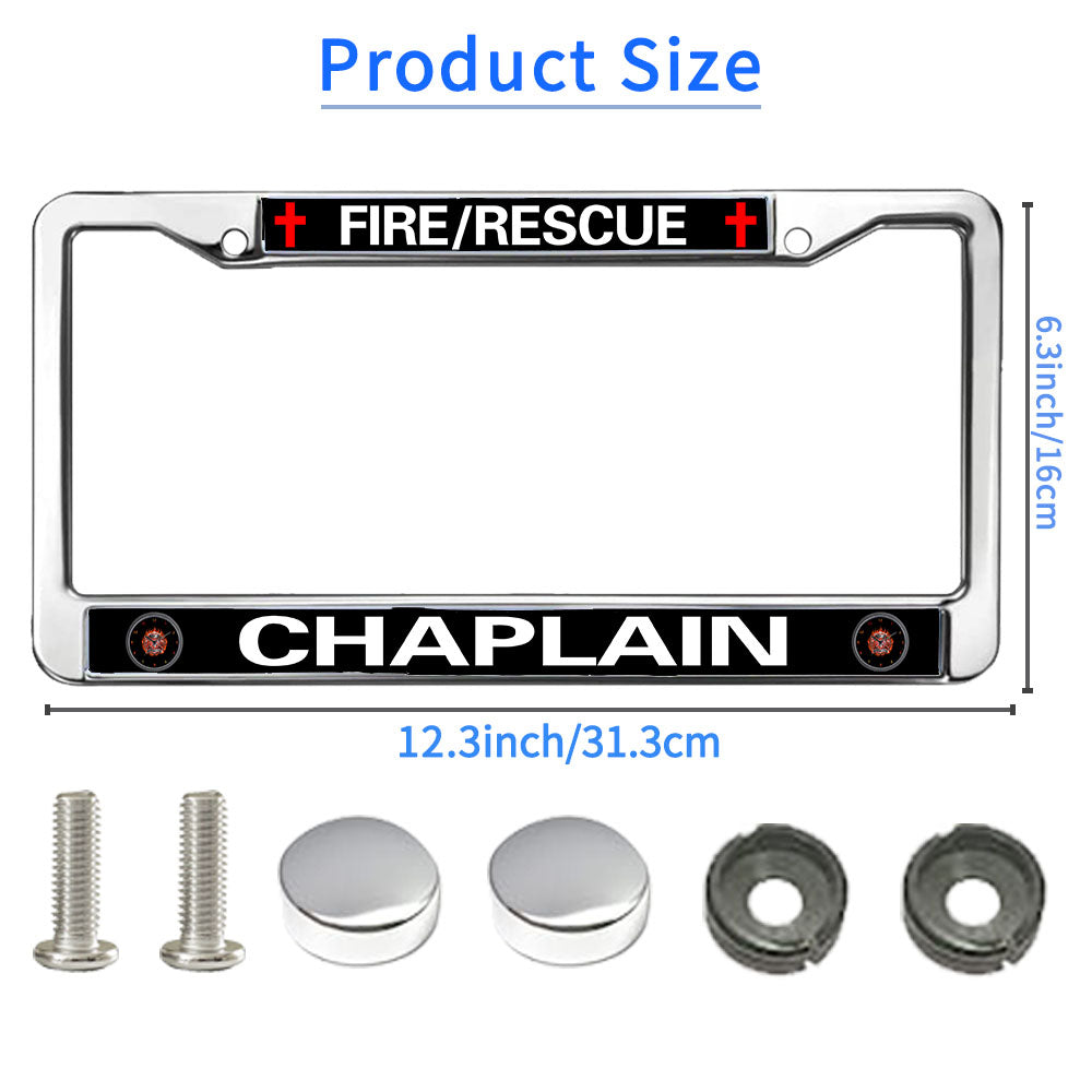 Fire Rescue Chaplain License Plate Frame Slim Firefighter Superhero Durable License Plate Frame Firefighter Gifts License Plate Frame Gifts for Firefighter