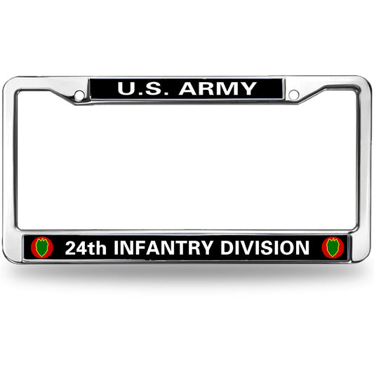 24th Infantry Division License Plate Frame US Army Infantry Division Slim Design License Plate Frame Army Infantry Pride License Plate Frame for Veterans