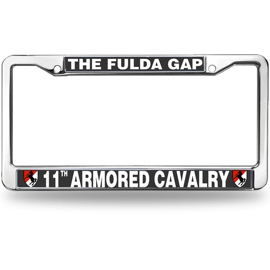 11th Armored Cavalry Army License Plate Frame Chrome US ACR Pride Rust-Proof License Plate Frame US Army Veteran License Plate Frame for Independence Day