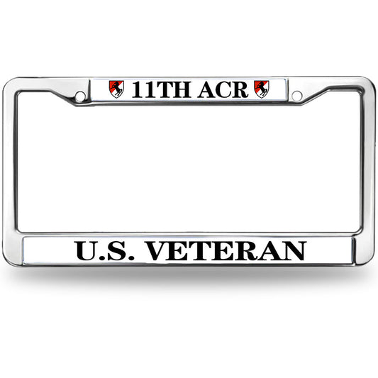 11th ACR US Veteran License Plate Frame Metal Armored Cavalry Army Fade-resistant License Plate Frame US Veteran Gift License Plate Frame for Patriotic People