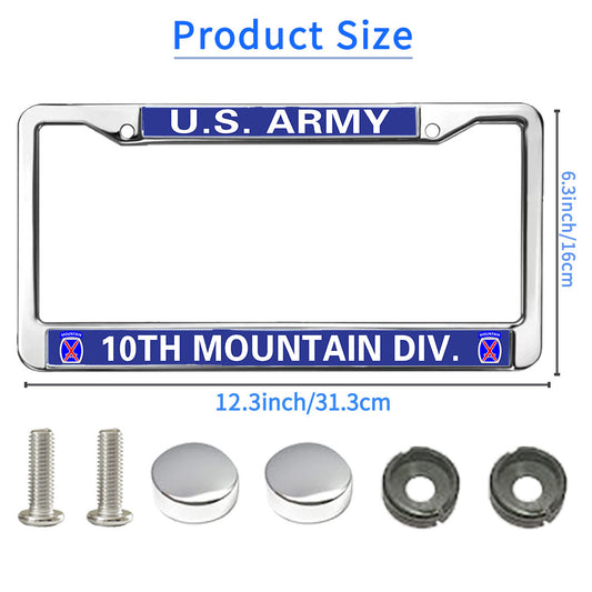 10th Mountain Division License Plate Frame Military US Army Power Durable License Plate Frame Mountain Division Vet License Plate Frame for Veterans