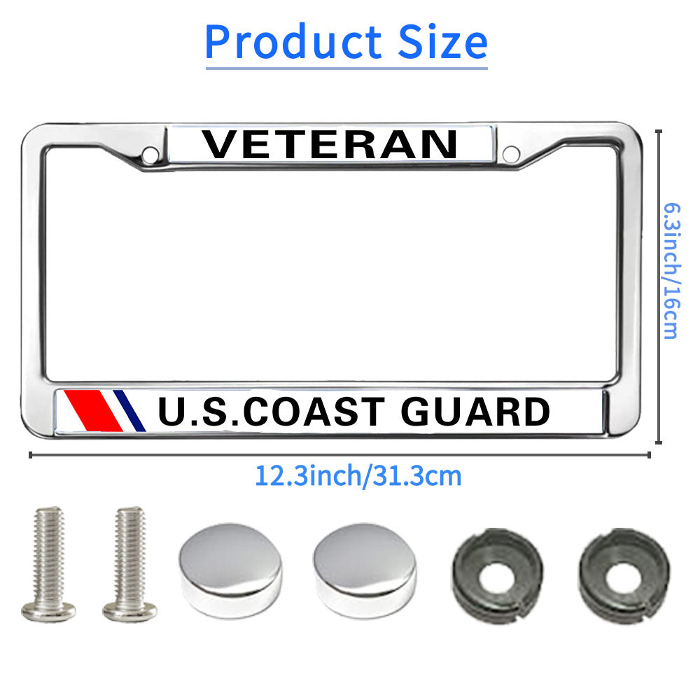 American Flag Pride License Plate Frame Metal US Veteran Support Slim Design License Plate Frame US Army Veteran License Plate Frame for Patriotic People