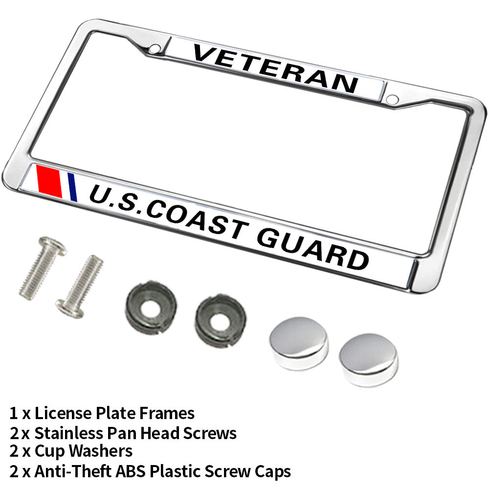 American Flag Pride License Plate Frame Metal US Veteran Support Slim Design License Plate Frame US Army Veteran License Plate Frame for Patriotic People